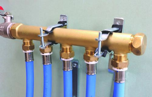 Paire de supports doubles isophoniques pour collecteur 3/4'' (20/27) à 1''1/4 (33/42) - Somatherm